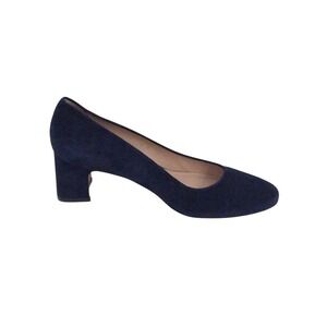Stuart Weitzman Navy Blue Suede Block Pumps Heels- Size‎ 9